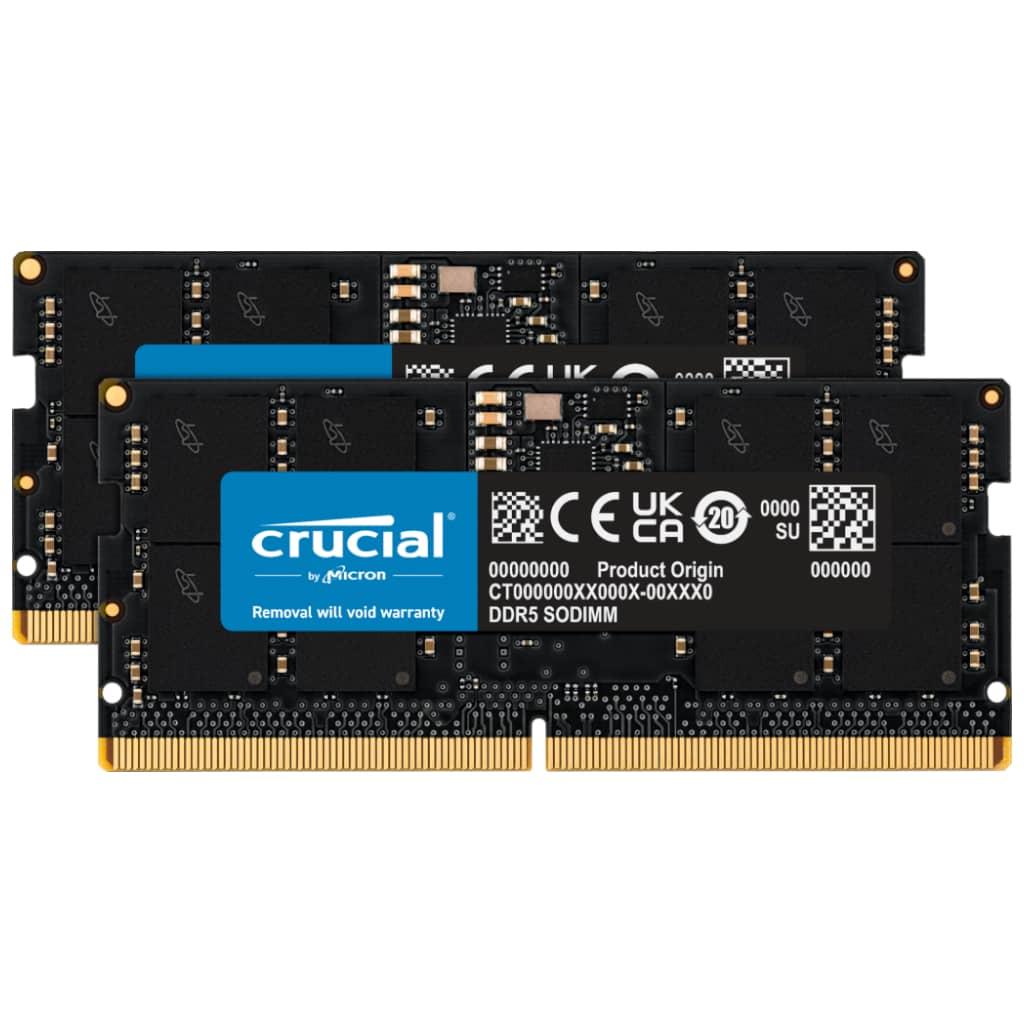 Mémoire SO-DIMM DDR5 4800MHz Crucial, 32Gb (2x 16Gb) _ CT2K16G48C40S5