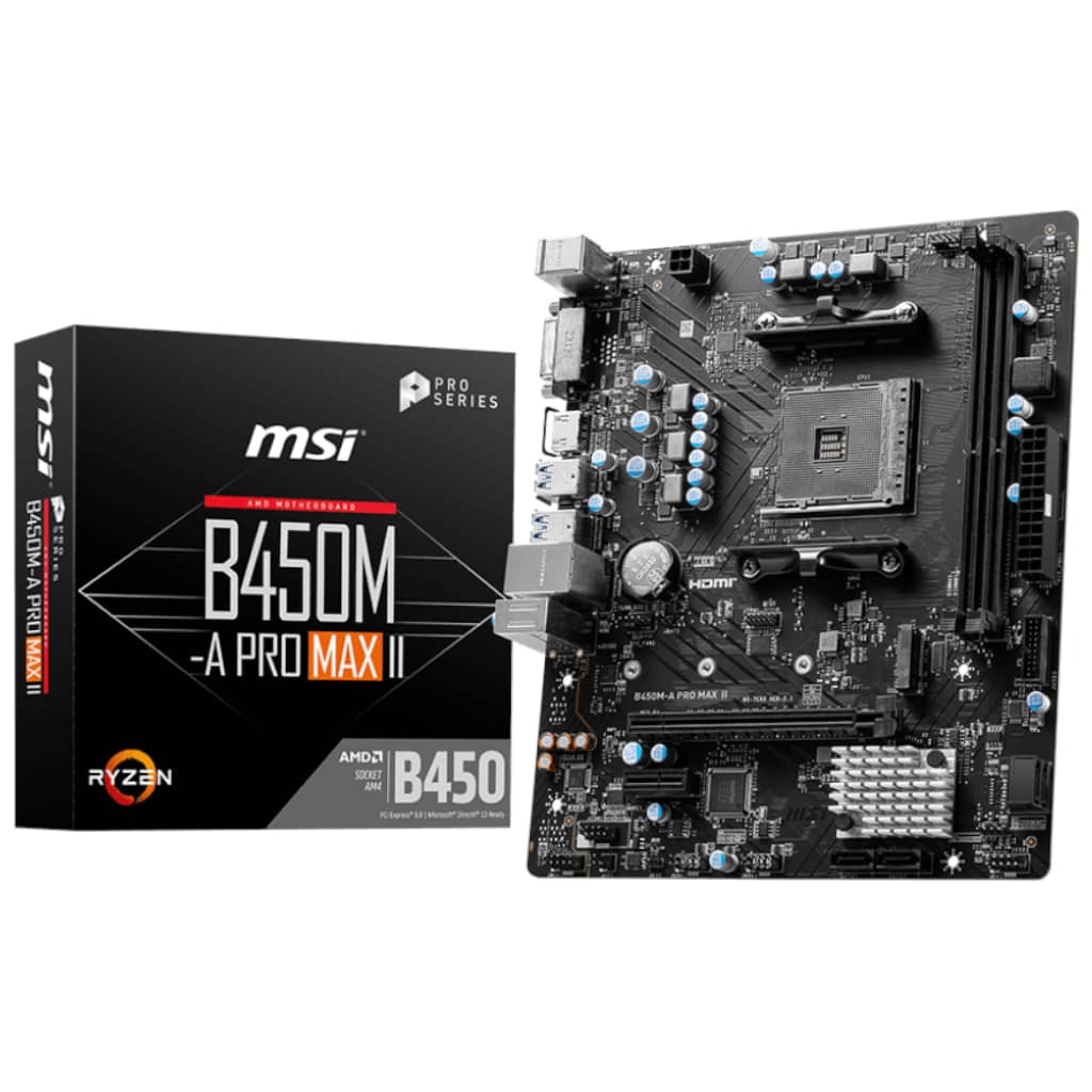 Carte mère AMD AM4 B450 Micro ATX MSI B450M-A PRO MAX II _ 911-7C52-044