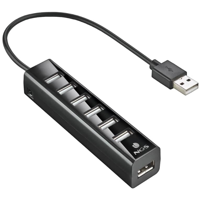 Hub USB 2.0 NGS iHub Tiny, 7x USB 2.0, Noir _ NGS-HUB-0070
