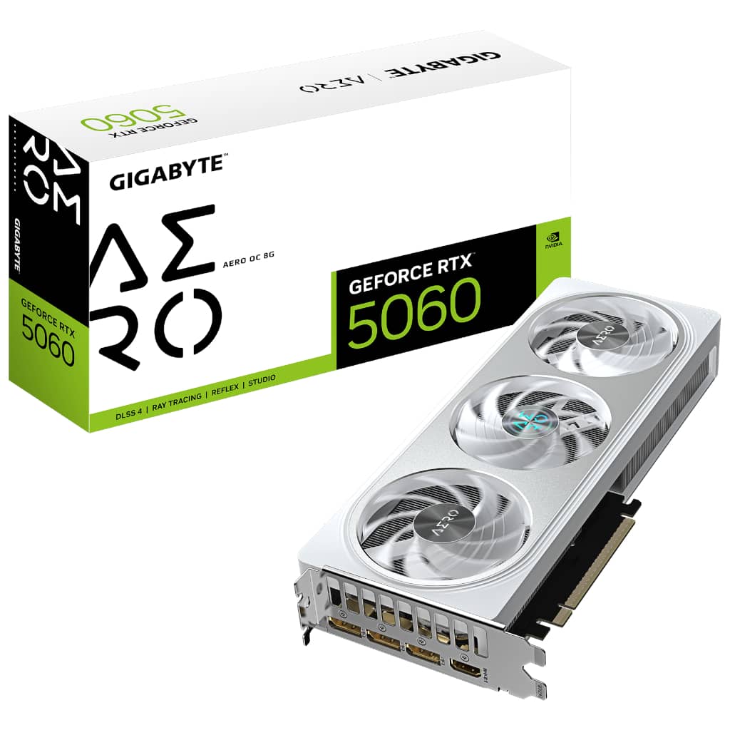 [I_CGGIG-356415] Carte graphique GeForce RTX5060 Gigabyte RTX 5060 AERO OC 8G _ GV-N5060AERO OC-8GD