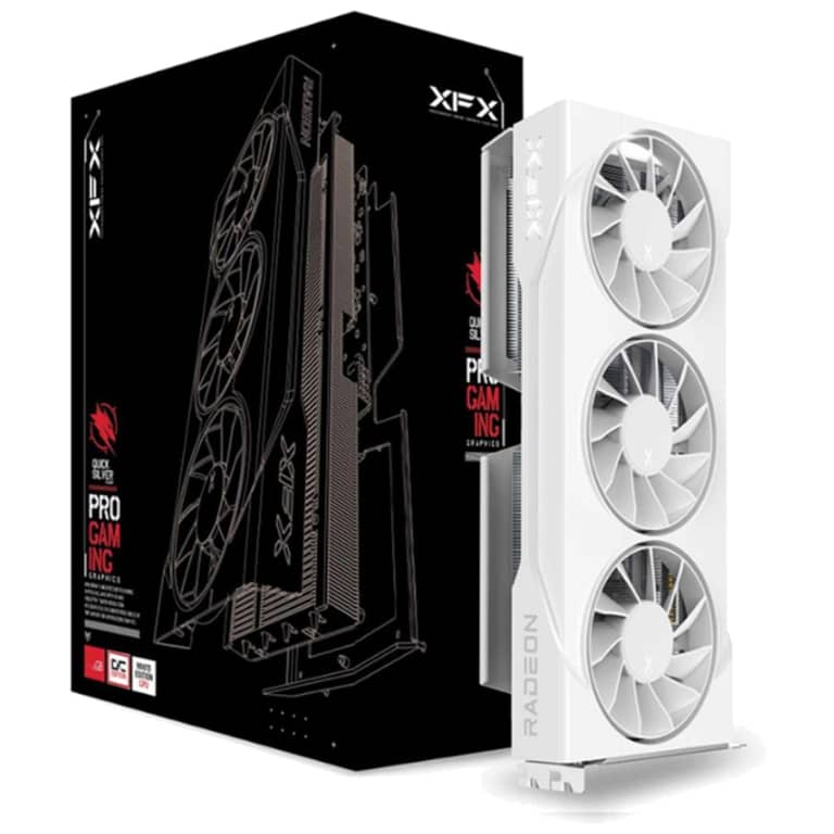 [I_CGXFX-503429] Carte graphique Radeon RX9060 XT XFX Swift RX 9060 XT OC White Triple Fan Gaming Edition 16GB _ RX-96TS316W7