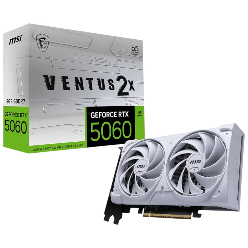 Carte graphique GeForce RTX5060 MSI RTX 5060 8G VENTUS 2X OC WHITE _ 912-V537-003
