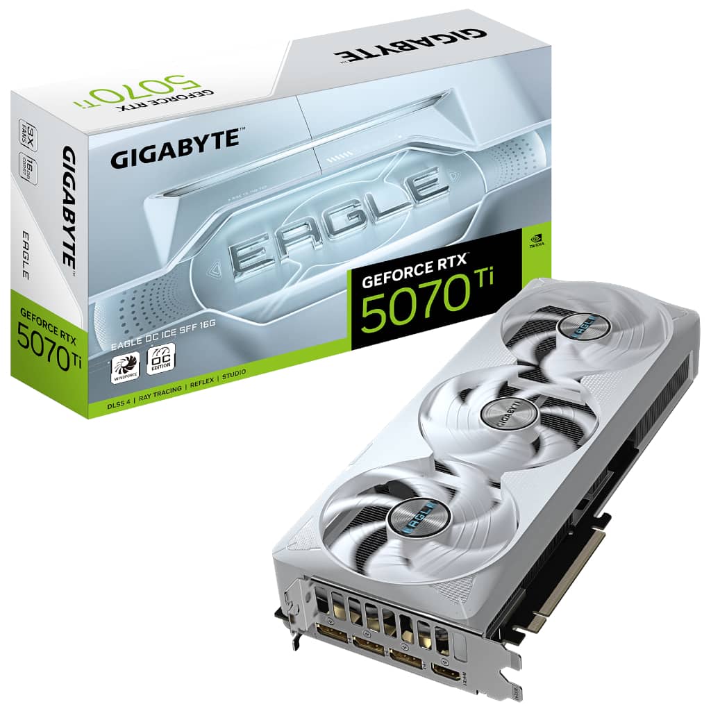 Carte graphique GeForce RTX5070Ti Gigabyte RTX 5070 Ti EAGLE OC ICE SFF 16G _ GV-N507TEAGLEOC ICE-16GD