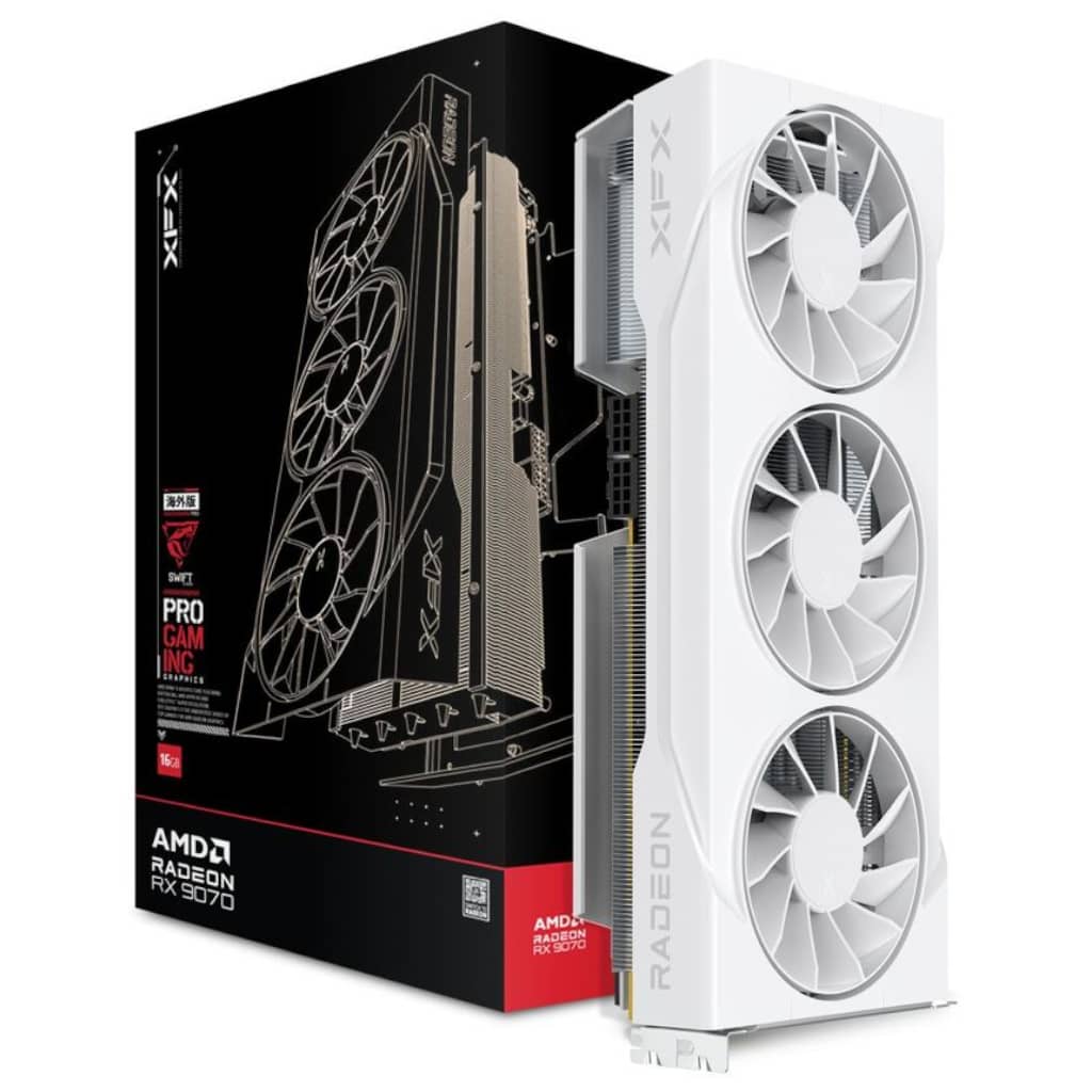 Carte graphique Radeon RX9070 XFX RX 9070 OC White Triple Fan Gaming Edition _ RX-97SWFT3W7