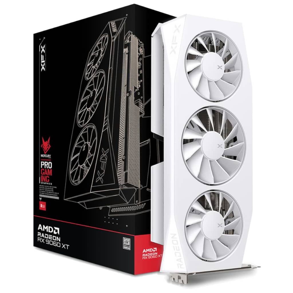 Carte graphique Radeon RX9060XT XFX Mercury RX 9060 XT OC White Gaming Edition 16GB _ RX-96TMERCW9
