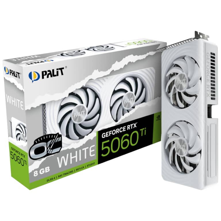 Carte graphique GeForce RTX5060Ti Palit RTX 5060 Ti White OC 8GB _ NE7506TU19P1-GB2062M
