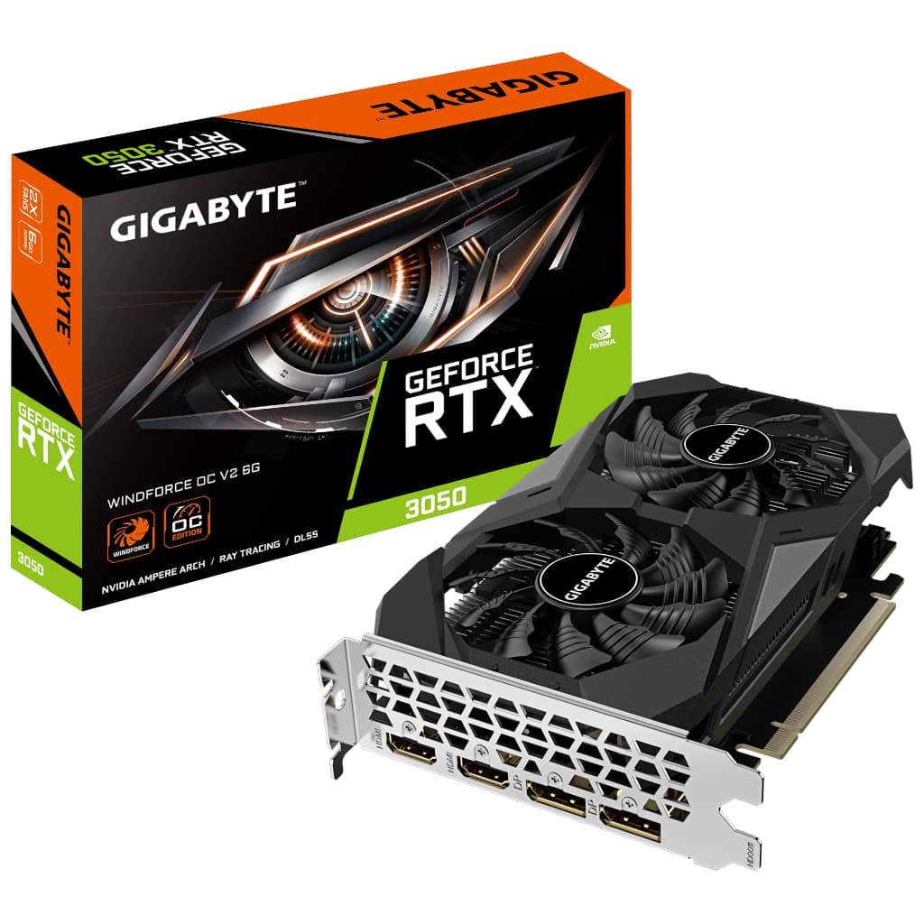 Carte graphique GeForce RTX3050 Gigabyte RTX 3050 WINDFORCE OC V2 6G _ GV-N3050WF2OCV2-6GD