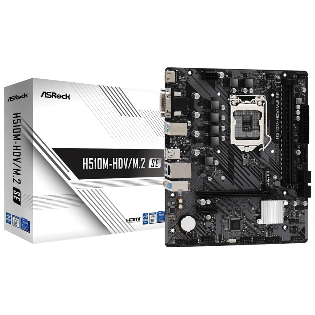 Carte mère Intel 1200 H510 Micro ATX AsRock H510M-HDV/M.2 SE _ 90-MXBM00-A0UAYZ