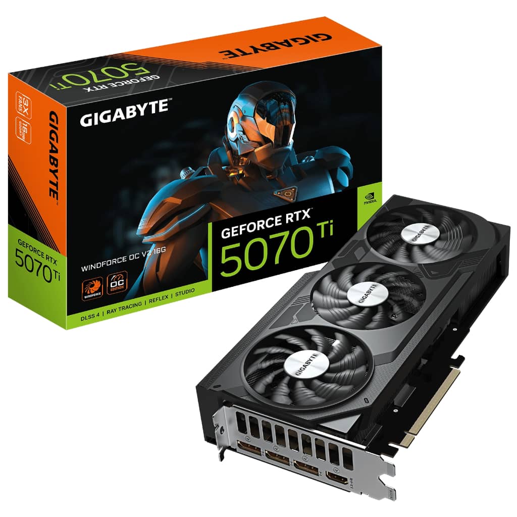 Carte graphique GeForce RTX5070Ti Gigabyte RTX 5070 Ti WINDFORCE OC V2 16G _ GV-N507TWF3OCV2-16GD