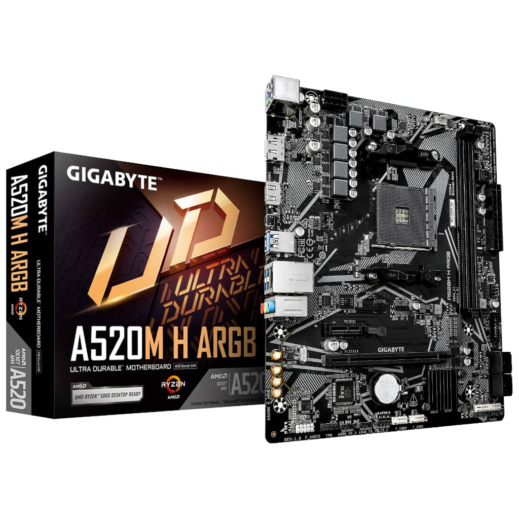 Carte mère AMD AM4 A520 Micro ATX Gigabyte _ A520M H ARGB