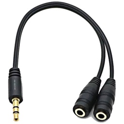 [C_DBJ35-051194] Cable Doubleur MF Jack 3.5mm vers 2x Jack 3.5mm,  0.2m Noir (MF-J35.J35-0002BK)