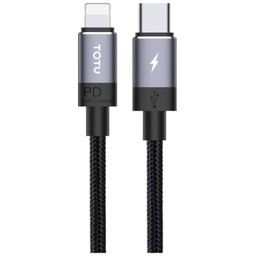 [C_ADUSC-348833] Cable Adaptateur MM USB 2TypeC vers 1x Lightning,  2.0m Noir (Totu BPD-001)