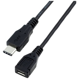 [C_ADUSC-051255] Cable Adaptateur MF USB 2TypeC vers 1x Micro USB, 0.2m (MF-USC.MUS-0002BK)