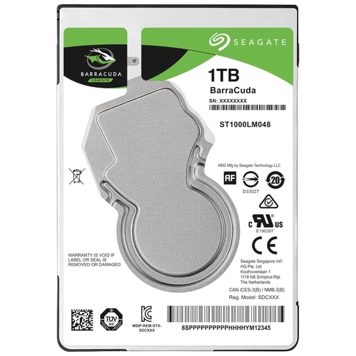 [I_DDSEA-098301] Disque HDD 2.5" SATA Seagate BarraCuda, 1To _ ST1000LM048
