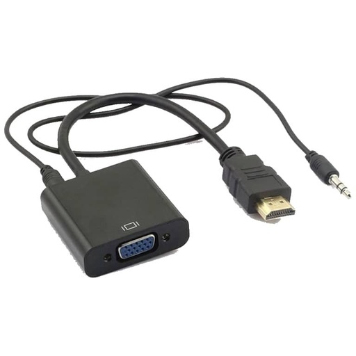 [C_ADHDM-051231] Cable Adaptateur HDMI vers Jack 3.5mm/VGA MF, 0.10/0.20 m Noir _ ADMF-HDM.J35/VGA-0002BK