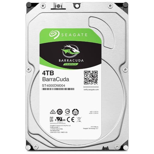 [I_DDSEA-094402] Disque HDD 3.5" SATA Seagate BarraCuda, 4To (ST4000DM004)