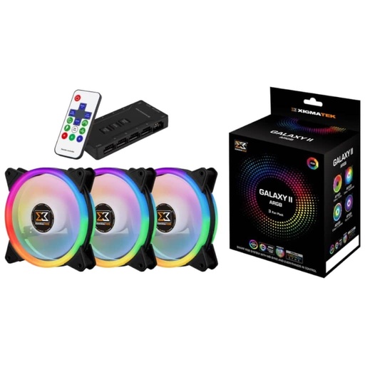 [I_FRXIG-742098] Kit 3x Ventilateurs pour Boitier 120mm Xigmatek Galaxy II Elite, AY120 Noir _ EN42098
