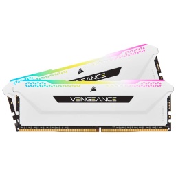 [I_MECOR-632085] Mémoire DIMM DDR4 3600MHz Corsair, 32Gb (2x 16Gb) VENGEANCE RGB PRO SL Blanc (CMH32GX4M2D3600C18W)