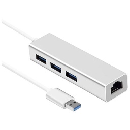 [P_HLHED-992080] Hub USB 3.0 Heden, 1x RJ45, 3x USB 3.0 Silver (HUBUSB3USBRJ45)