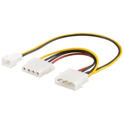 [C_ADMOL-050616] Cable Adaptateur MF Molex (4pins) vers 1x Molex (4pins), 1x Fan (4pins),  0.10m (MF-MOL.FN4-0001xx)