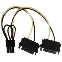 [C_ADSTA-050579] Cable Adaptateur FM 2x SATA vers 1x PCIe (6pins),  0.1m (FM-STA.PCE-0001xx)