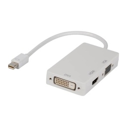 [C_ADDPP-051965] Cable Adaptateur MF Mini DisplayPort vers 1x DVI-D, 1x HDMI, 1x DisplayPort,  0.1m Blanc (MF-MDP.xxx-0001WT)