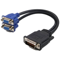 [C_ADDVI-051149] Cable Adaptateur MF DVI-I vers 2x VGA,  0.1m Noir (MF-DVI.VGA-0001BK)