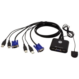 [C_ADKVM-775978] Switch KVM MF 2x postes 1x VGA, 2x USB 2.0,  1.8m Noir (Aten CS22U)