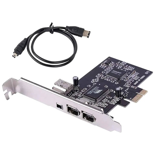 [I_CCJJS-807064] Carte contrôleur PCIe JJS, 3x FireWire _ FW-6p 9p