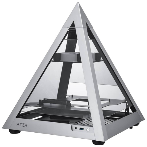 [I_BOAZZ-551597] Boitier PC Mini ITX Azza Pyramide Mini 806, Gris _ CSAZ-806