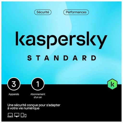 [L_SEKAS-914417] Antivirus Kaspersky Standard 2023, 3postes 1an _ KL1041F5CFS
