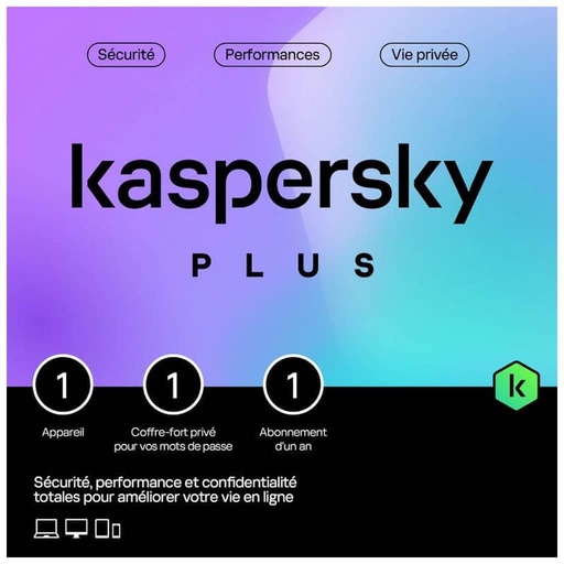 [L_SEKAS-914424] Internet Security Kaspersky Plus 2023, 1poste 1an _ KL1042F5AFS