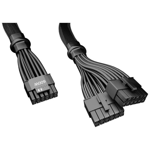[C_DBPCE-190012] Cable Doubleur 2x PCIe (6+2pins) vers 1x PCIe5 (16pins) MM, 0.60 m Noir Be Quiet _ BC072