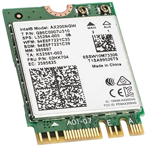 [R_CRINT-715744] Carte réseau EKey M.2 Bluetooth 5.1/WiFi AX200 Intel _ AX200.NGWG.NV