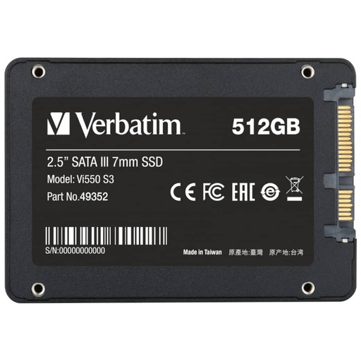 [I_DDVBT-493525] Disque SSD 2.5" SATA Verbatim Vi550 S3, 512Go _ 49352