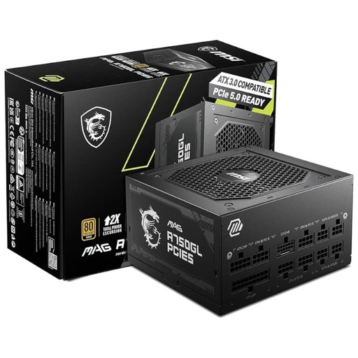 [I_ALMSI-084284] Alimentation ATX3.0 MSI MAG A750GL PCIE5, 750W Modulaire 80PLUS Gold _ 306-7ZP8B11-CE0