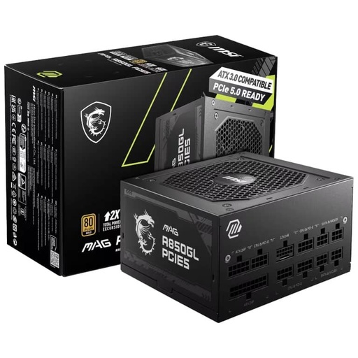 [I_ALMSI-084253] Alimentation ATX3.0 MSI MAG A850GL PCIE5, 850W Modulaire 80PLUS Gold _ 306-7ZP8A11-CE0