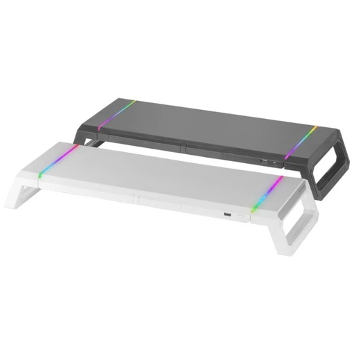 [A_ECMAG-102960] Support 1x écran Mars Gaming MGS-One, Blanc/RGB _ MGSONEW