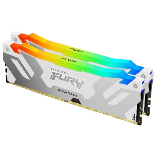 [I_MEKGT-333763] Mémoire DIMM DDR5 6000MHz Kingston, 32GB (2x 16Gb) Fury Renegade Silver/Blanc RGB _ KF560C32RWAK2-32