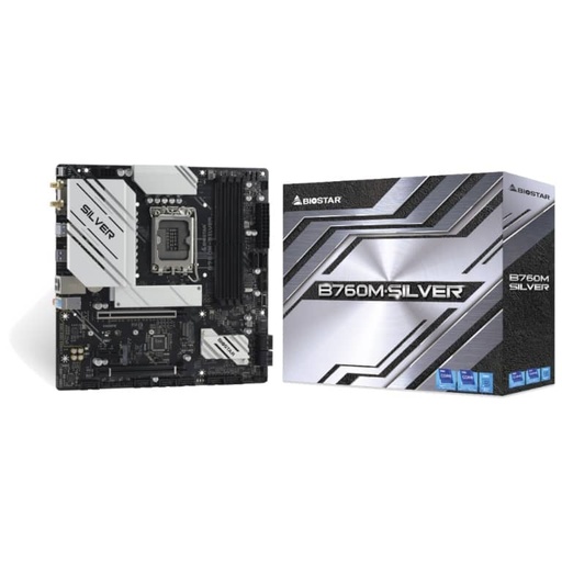 [I_CMBIS-686694] Carte mère Intel 1700 B760 Micro ATX Biostar B760M-SILVER v5.1 _ IB76BMDT-R02
