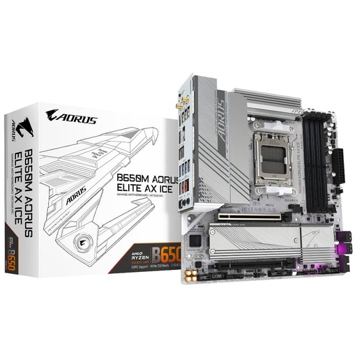 [I_CMGIG-859336] Carte mère AMD AM5 B650 Micro ATX Gigabyte B650M AORUS ELITE AX ICE