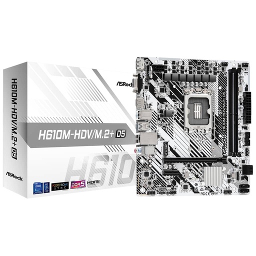 [I_CMASR-943478] Carte mère Intel 1700 H610 Micro ATX AsRock H610M-HDV/M.2+ D5 _ 90-MXBM50-A0UAYZ