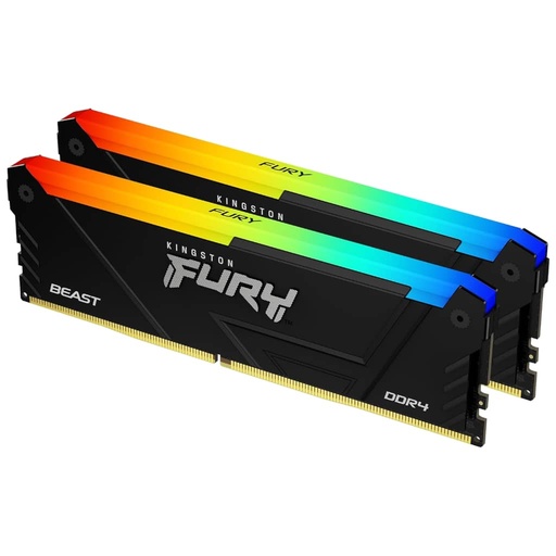 [I_MEKGT-337969] Mémoire DIMM DDR4 3200MHz Kingston, 32Gb (2x 16Gb) Fury Beast Noir RGB _ KF432C16BB12AK2/32