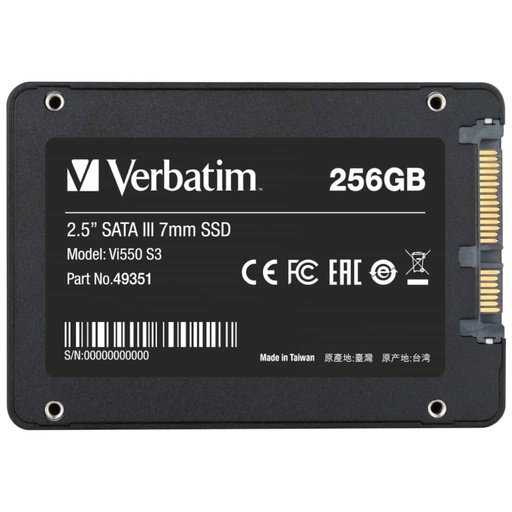[I_DDVBT-493518] Disque SSD 2.5" SATA Verbatim Vi550 S3, 256Go _ 49351