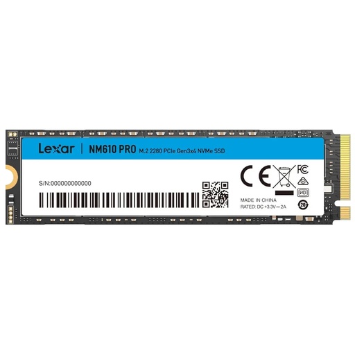 [I_DDLEX-128723] Disque SSD M.2 PCIe3 Lexar NM610 PRO, 1To _ LNM610P001T-RNNNG