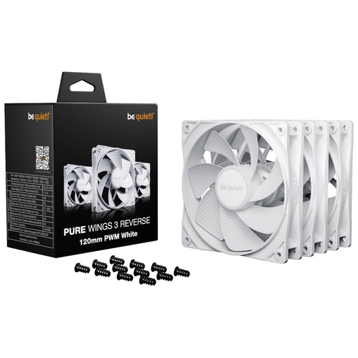 [I_FRBEQ-193822] Kit 3x Ventilateurs pour Boitier 120mm Be Quiet Pure Wings3 PWM Reverse, Blanc _ BL136