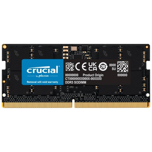 [I_MECRU-906526] Mémoire SO-DIMM DDR5 4800MHz Crucial, 16Gb _ CT16G48C40S5