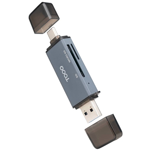 [P_HLTOQ-015609] Lecteur de cartes USB 3.0/USB 3TypeC Tooq, Gris _ TQR-3001G