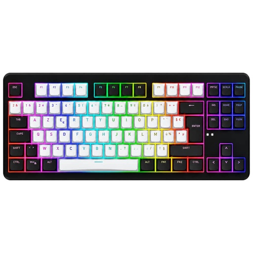 [P_SCHAT-230103] Clavier Sans fil Bluetooth/RF Hator Rockfall3 TKL Wireless, Noir/Blanc/LED _ HTK850FR