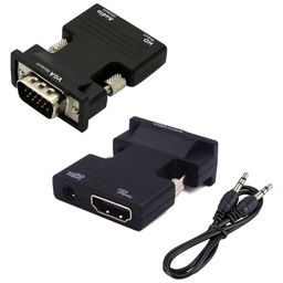 [C_ADHDM-051507] Adaptateur FM HDMI 1.2 vers 1x VGA, 1x Jack 3.5mm,  0.0m Noir (FM-HDM.VGA-0000BK)